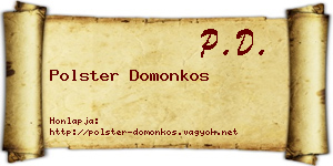 Polster Domonkos névjegykártya